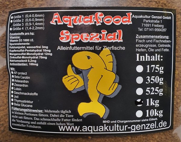 1Kg Aquafood Spezial Größe 3 0,9-1,4mm