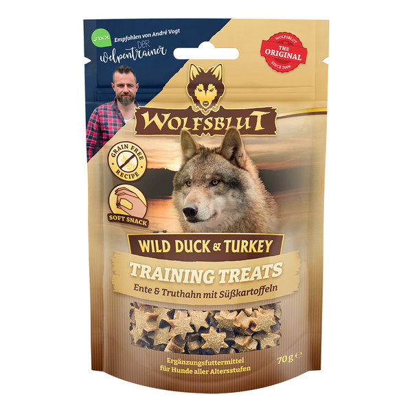 Wolfsblut Training Treats Wild Duck & Turkey - Ente, Truthahn und Süßkartoffel 70 g