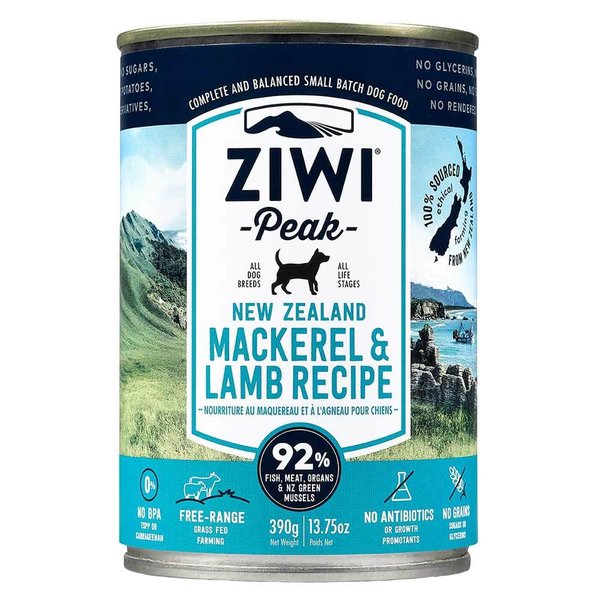 Ziwi Canned Dog Food Mackerel and Lamb 12x 390g