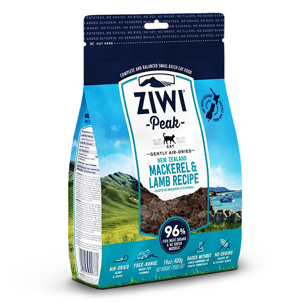 Ziwi Air Dried Cat Food Mackerel and Lamb 400g